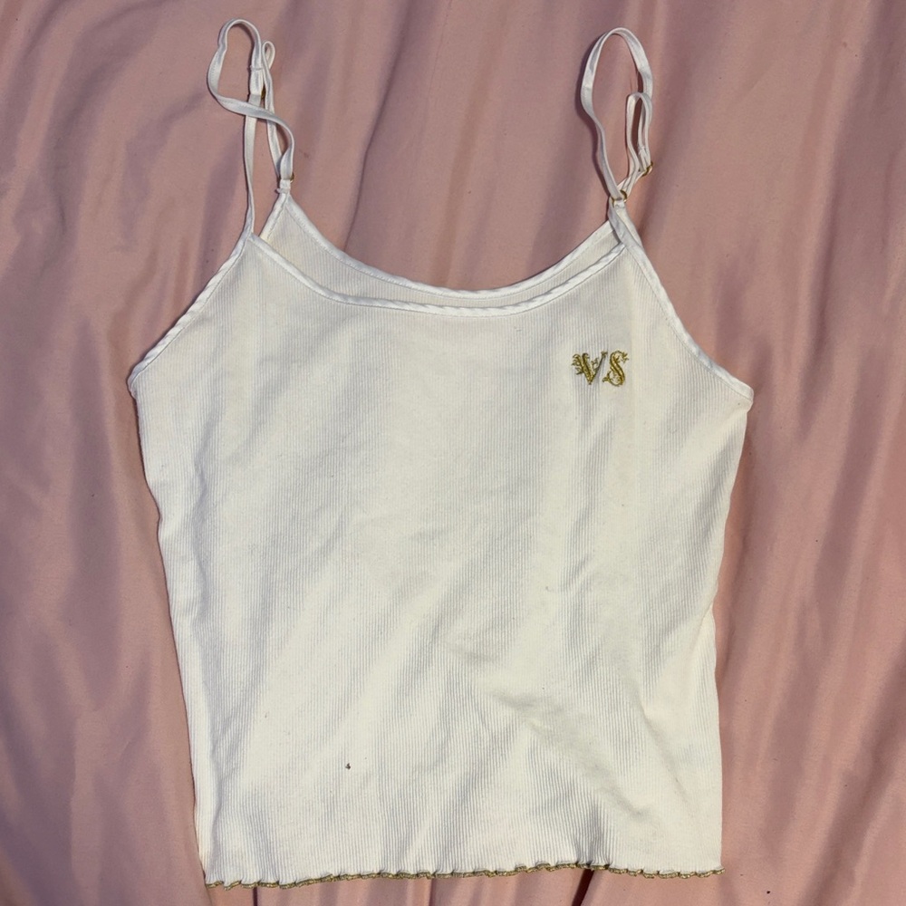 Victoria's Secret White Camisole with Gold Accents